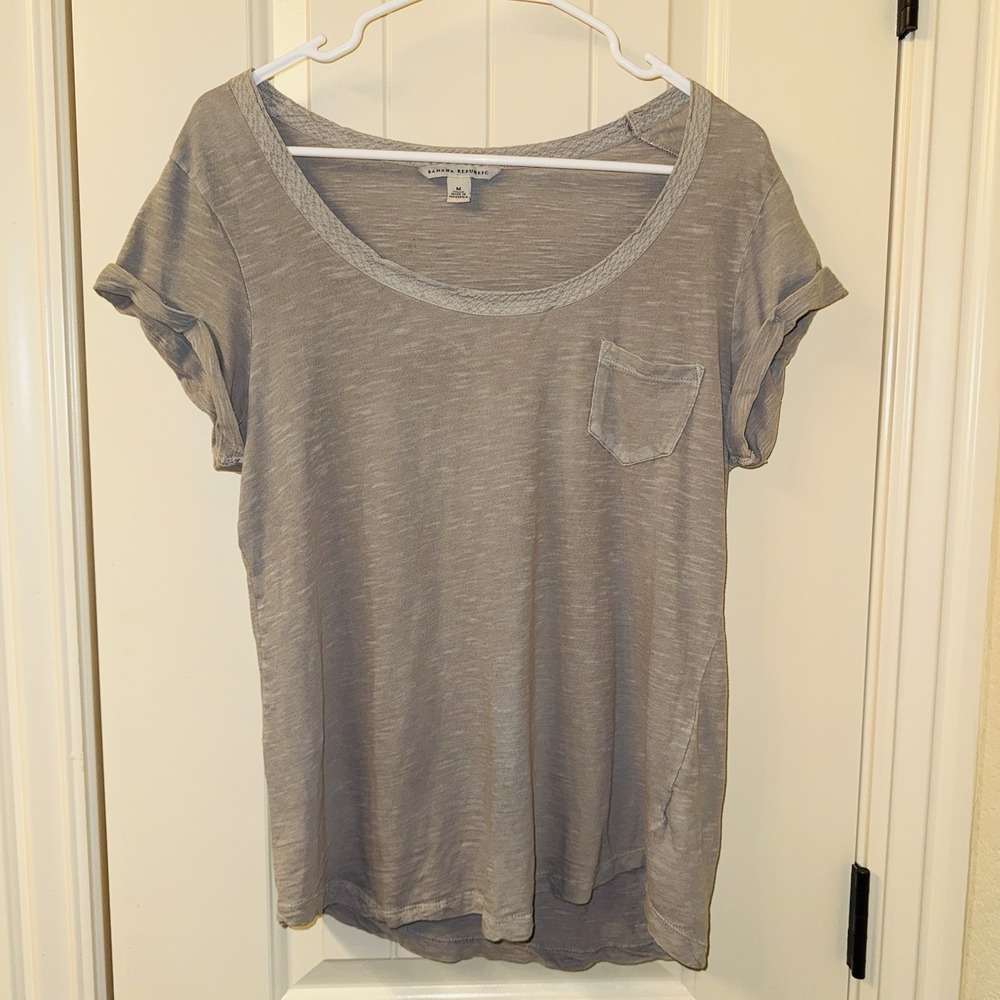 Banana Republic Gray Short Sleeve Scoop Neck Tunic